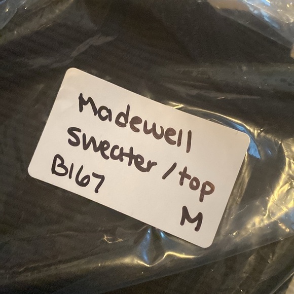 Madewell Women’s Top Gallerist Ponte Color Block Black Navy Cream Sweater Sz M - Picture 11 of 11